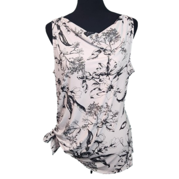 White House Black Market Tops - WHBM Asymmetrical Sleeveless Floral Top Large